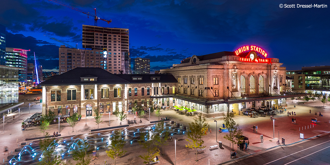 デンバー国際空港、利用案内： ２ 国内線乗り継ぎ、国際線出発への乗り継ぎ
