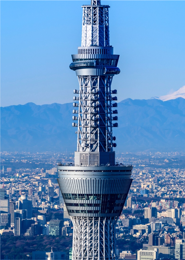 東京スカイツリー「天望回廊」からの高さ450mは眺望です。世界一高いタワーでなんと634mもある。 東京スカイツリー天望回廊展望台世界一高いタワー東京観光スカイツリーtokyoskytreetokyosightseeingcapcut