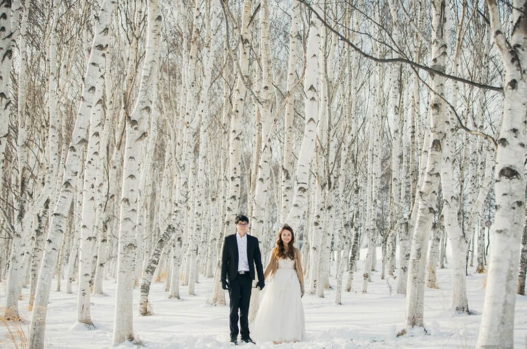 北海道の雪景色で叶える幻想的ロケーションフォト撮影札幌フォトウェディングカウンタ