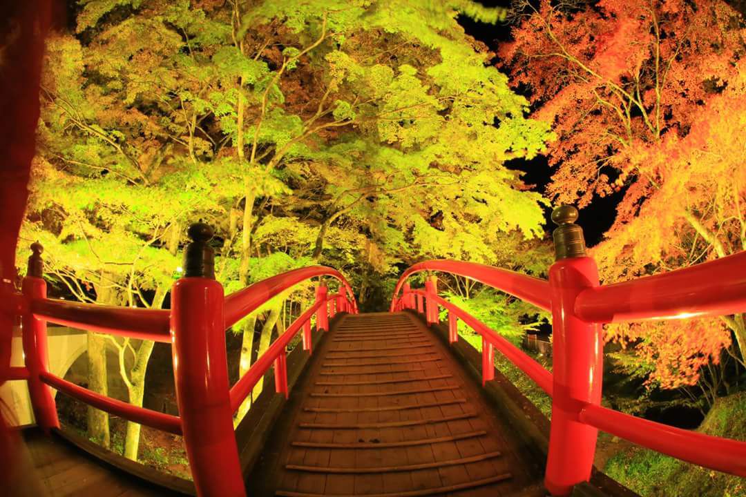 千と千尋の神隠しで登場した赤い吊り橋のモデル～「河鹿橋」周辺観光公式 福一 石段街最上段の宿 創業440年‐群馬・伊香保温泉