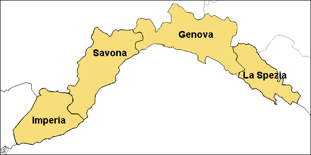 リグーリア州イタリアの地域のジェノヴァの大都市の行政と政治地図 - 地図のベクターアート素材や画像を多数ご用意