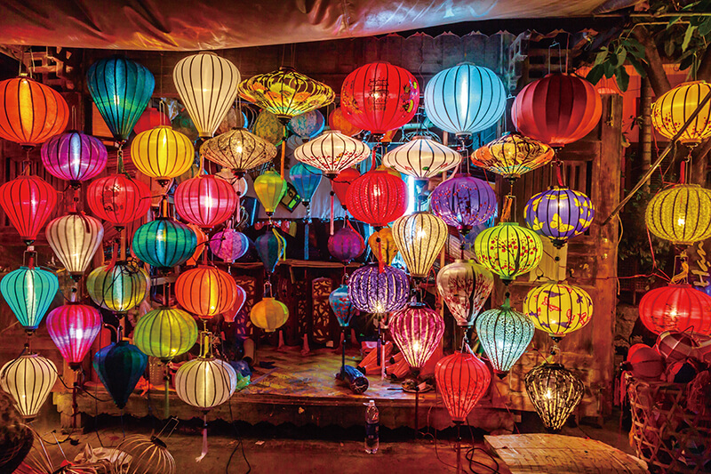 ベトナム伝統のホイアン・ランタン 提灯- 丸型