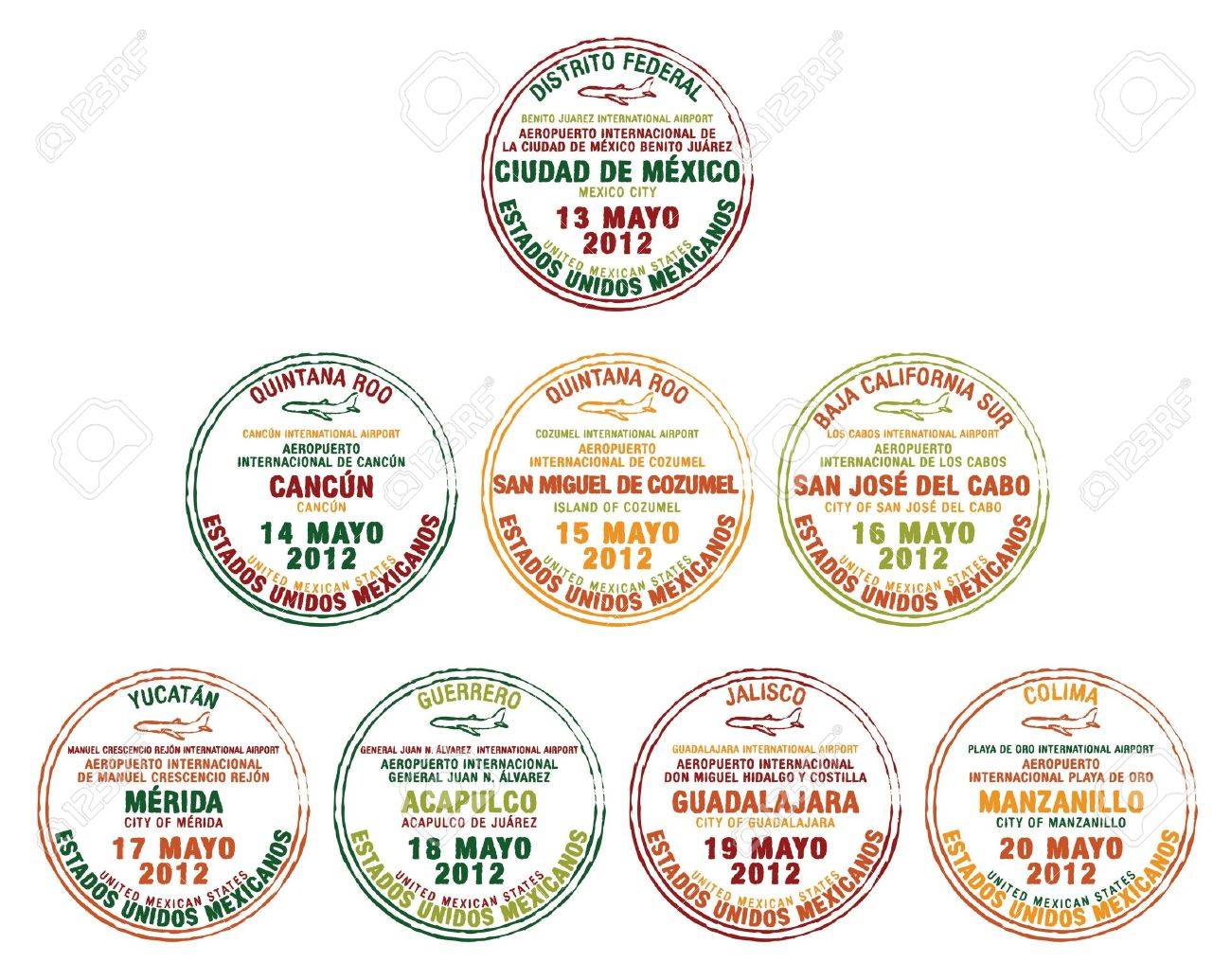 パスポートスタンプイラストフリー素材透過、PNG画像、ベクトル、PSDと無料ダウンロード Pngtree