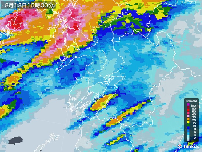 熊本県の過去の雨雲レーダー 2024年09月15日- 日本気象協会 tenki.jp