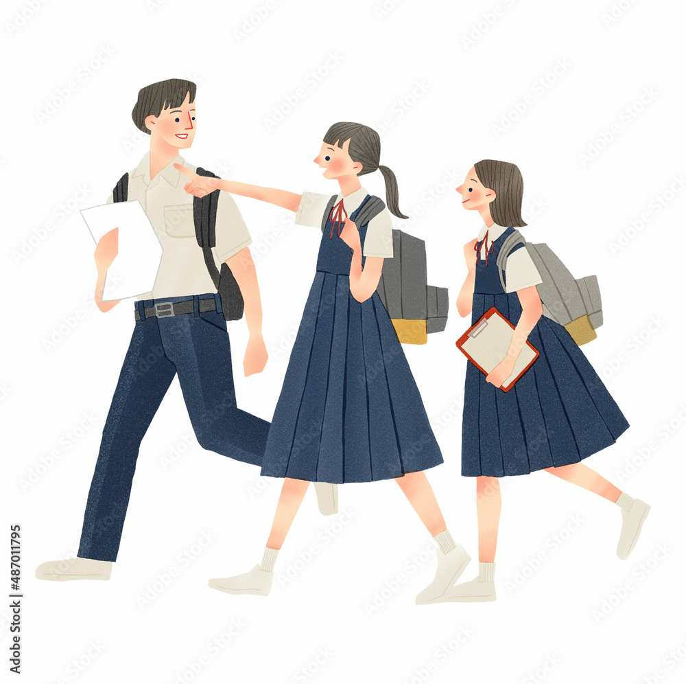 修学旅行 中学 高校イラスト