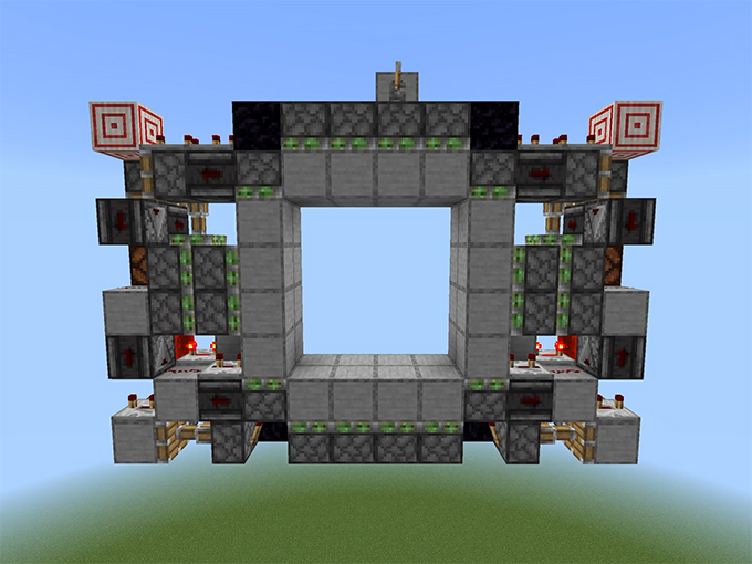 Minecraft 卍型4気筒ピストンエンジン