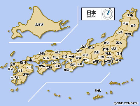 日本列島 日本地図 福岡県 マップのイラスト素材
