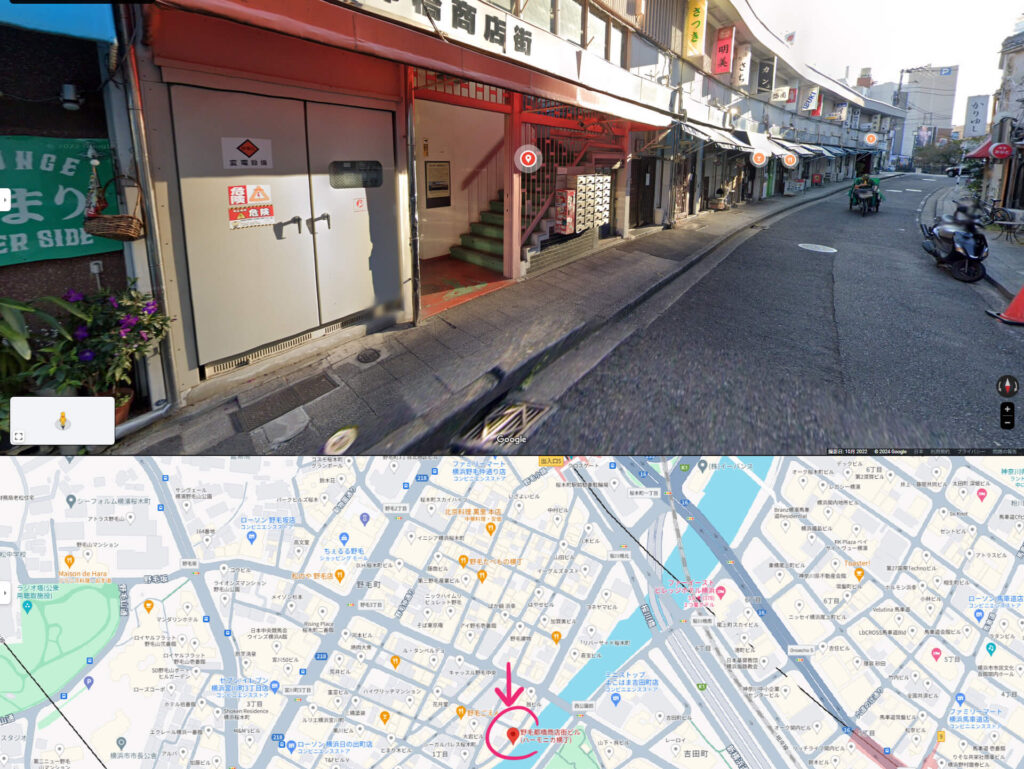 都橋商店街ビル の全長は約90m。店舗の数はおよそ60店舗に至る。2階の都橋飲食街 から望む歓楽街のビルも昭和の風情が濃い。 ⁡神奈川県横浜市横浜市中区野毛野毛都橋商店街都橋商店街野毛ハーモニカ横丁ハーモニカ横丁昭和レトロノスタルジック