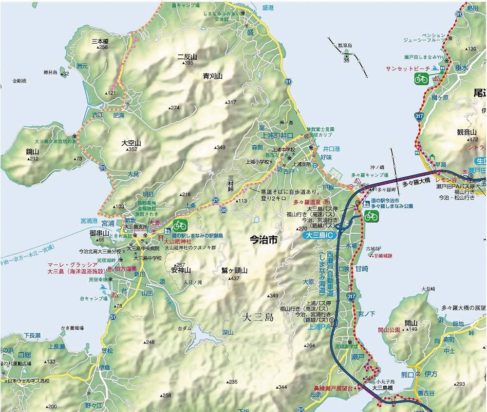 初心者向け 来島海峡大橋コースモデルコースしまなみ海道サイクリング