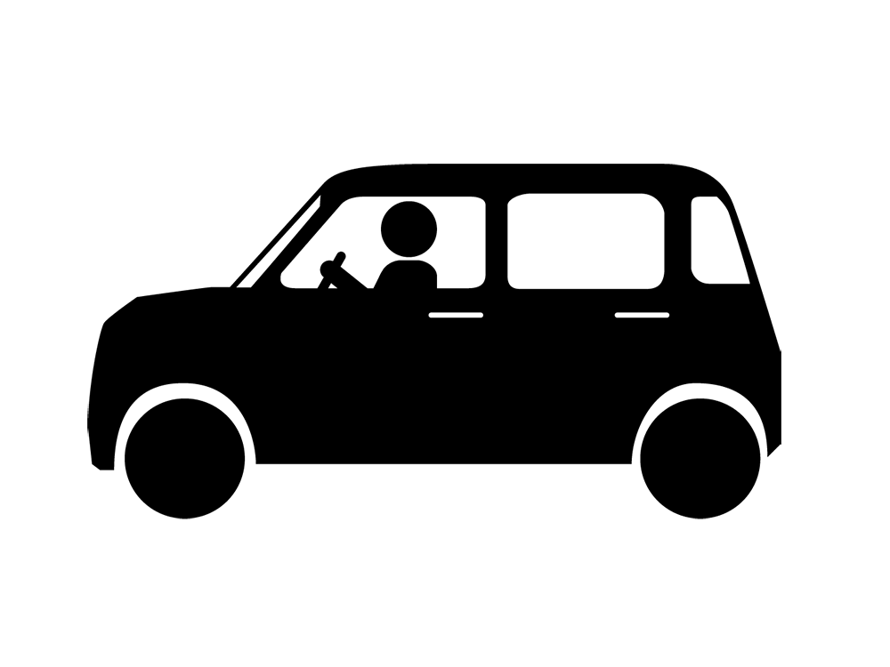 正面の自動運転車マークイラストのフリー素材イラストイメージ