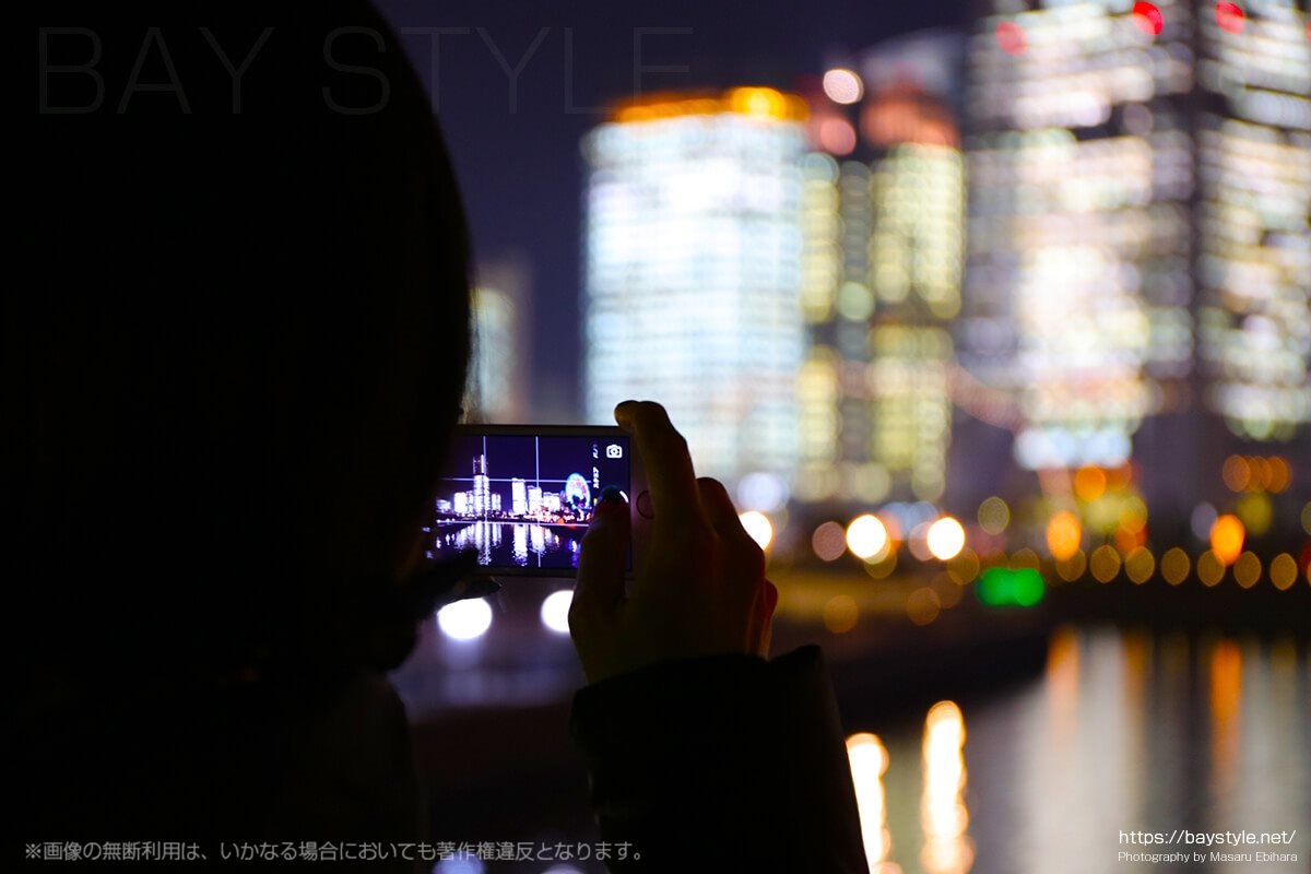 神奈川県横浜市横浜みなとみらい万国橋夜景風景