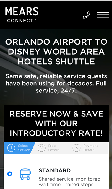 オーランド国際空港 MCO ⇔オーランド市内ホテル チャーター車