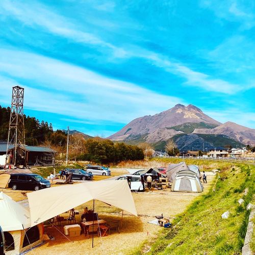 湯布院温泉ベースキャンプ場で夫婦キャンプ鉄のテント