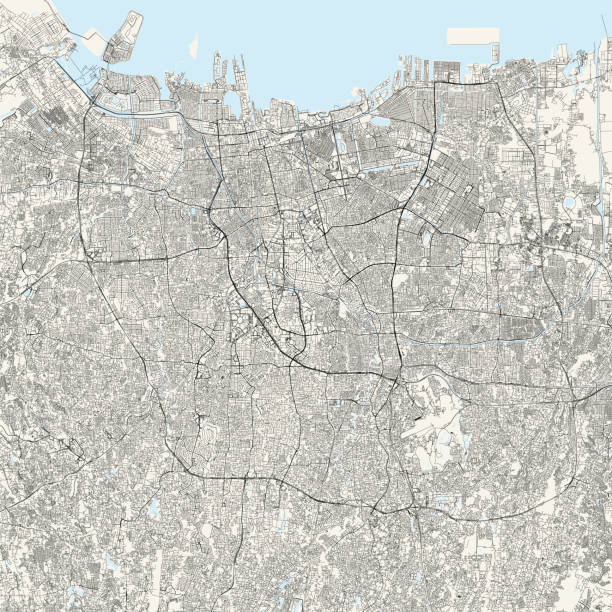 中央ジャカルタ市内地図イラスト インドネシアの都市の地図Premiumベクトル素材