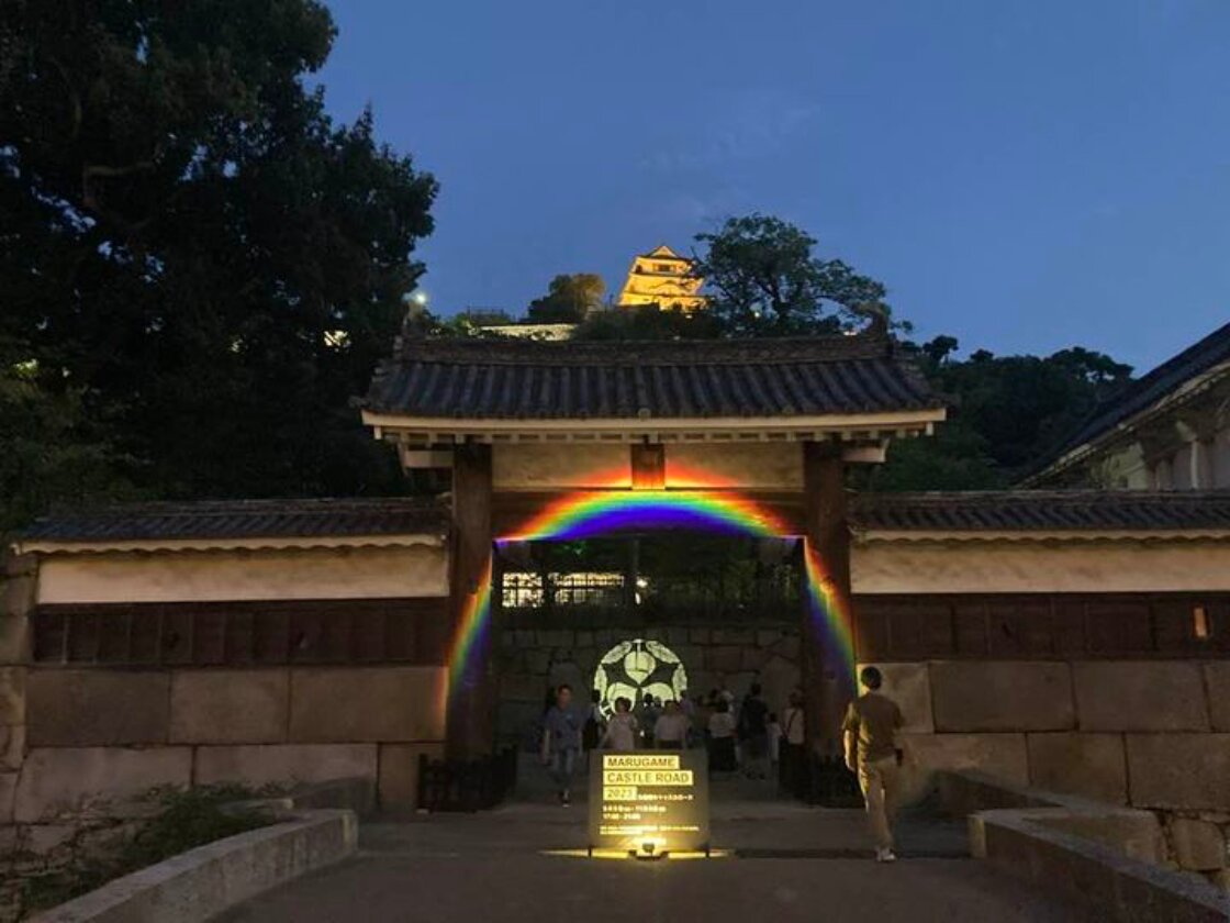 扇の勾配｣幻想醸す 丸亀城の石垣ライトアップスポーツニュース四国新聞社