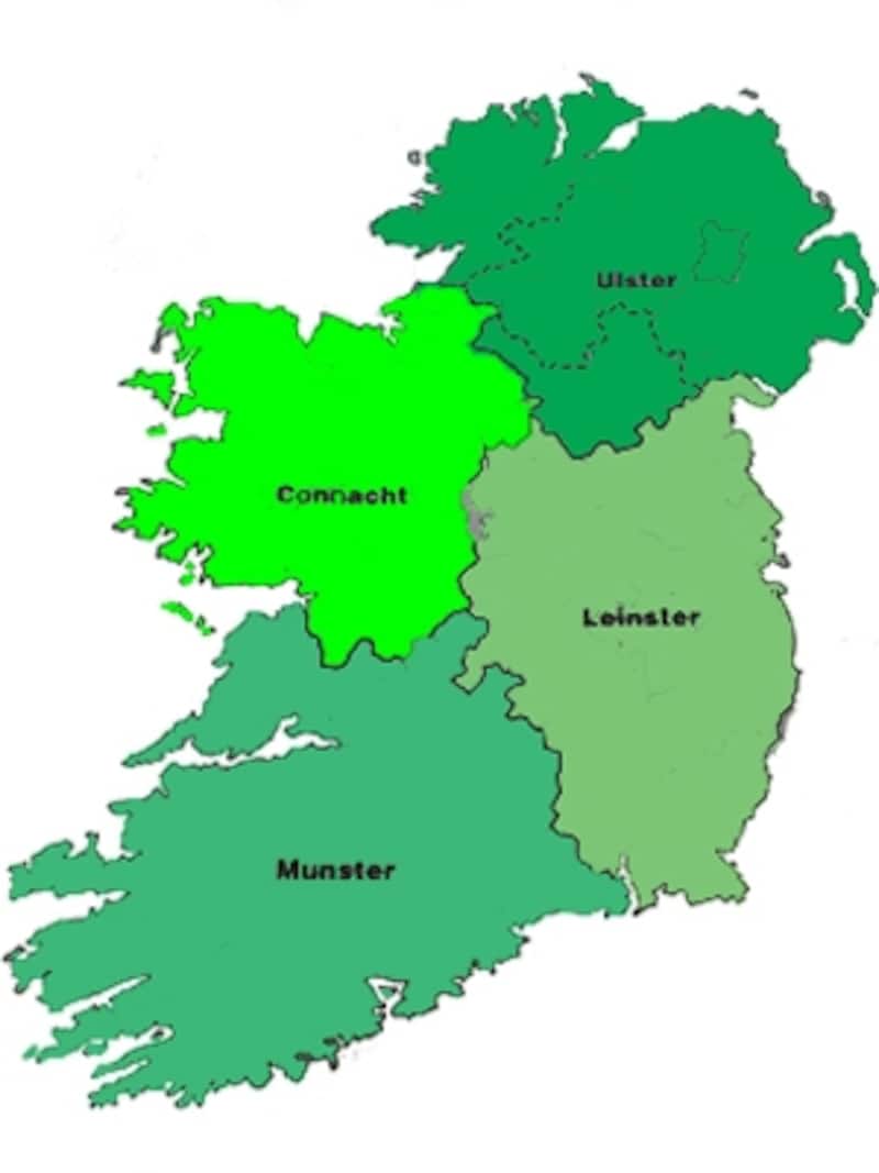 アイルランド県区分地図 - 旅行のとも、ZenTech