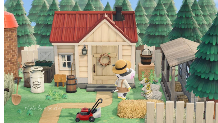 青と白の中世風町づくり - あつ森