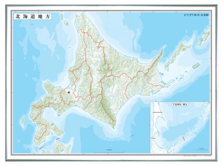 47都道府県地図 北海道」のワークシート・活用例・地図モノクロ画像株式会社帝国書院