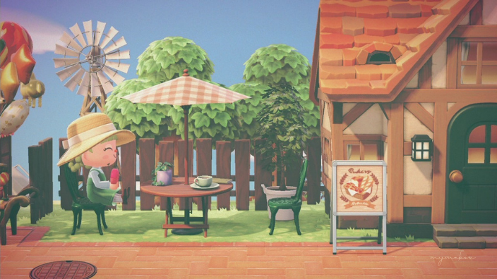 あつ森 海の見えるパン屋さん住民のお家の外観をリフォームBakery with