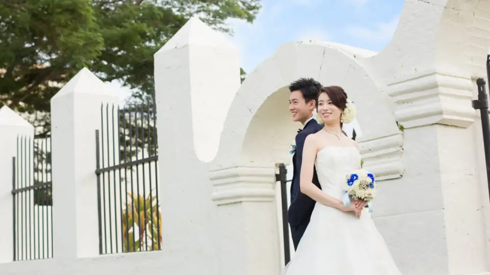 グアムで新婚旅行のウェディングフォトYNS WEDDING