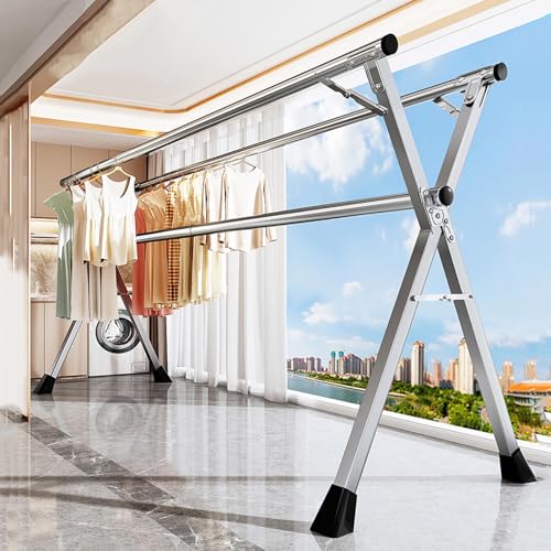 BAOYOUNI ステンレス製ものほし台 ベランダ物干 し