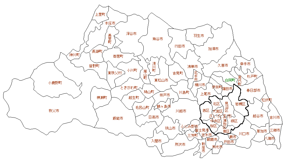 埼玉県地図2 パワーポイントフリー素材、無料素材のDigipot