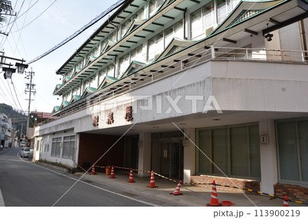 風景 街並み 別所温泉 温泉街の写真素材