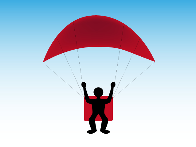 パラグライダーのgifアニメーション素材うごかわっ