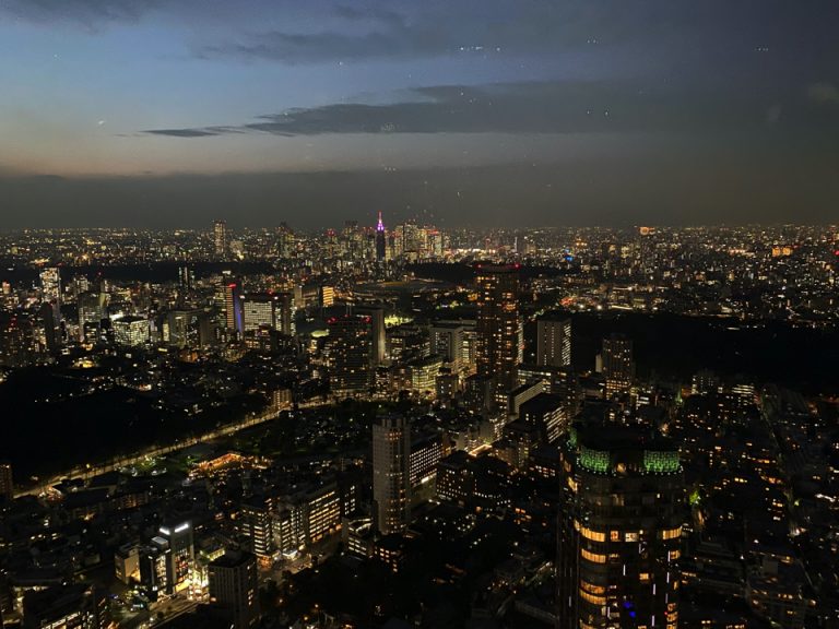 薄暮の大都会にすっくと立つ東京スカイツリー今日の絶景