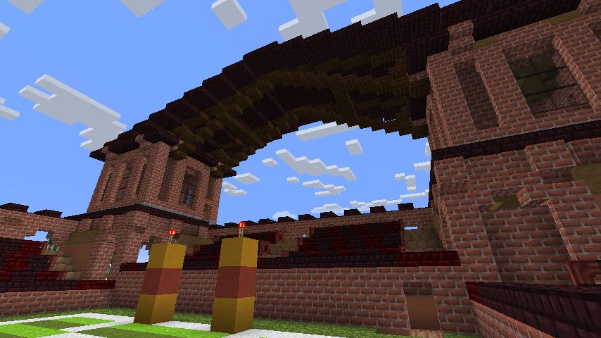 マイクラ建築：アーチ屋根のあるファンタジー風の橋。簡単10×10。No.160SOUのマイクラログ