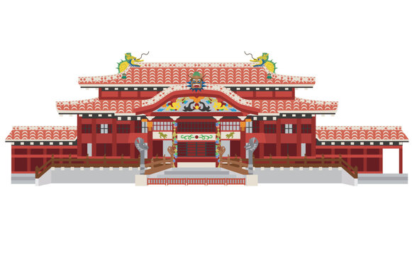 スマホ用ページ＞首里城 沖縄県那覇市 のイラスト・条件付フリー素材集