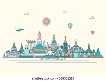 背景を旅行します。平らなベクトル イラスト。のイラスト素材・ベクター Image