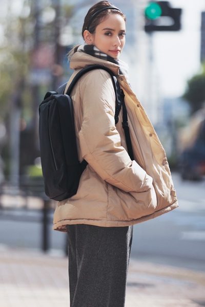 キャメル フリンジ マフラー x ベージュ