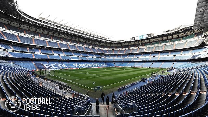 伝統の一戦エルクラシコ レアル・マドリードのホーム サンティアゴベルナベウ。 収容人数8万人で超満員。