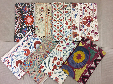 コットン スザニ スローブランケット、手刺繍のベッドシーツ、ベッドスプレッド、スザニ刺繍、ウズベキスタン