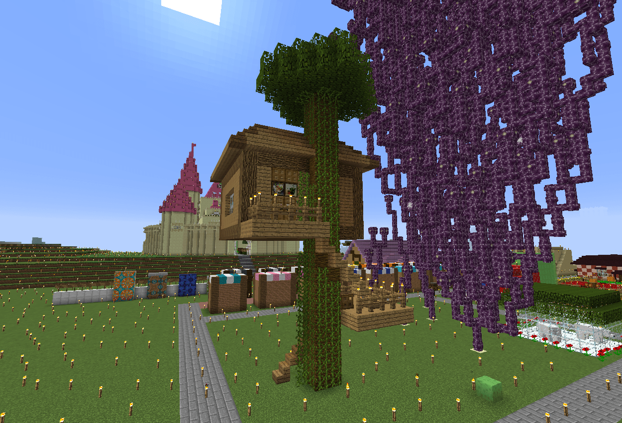 チュリニア島にメルヘンなツリーハウスを作る : みゅーずのマイクラ