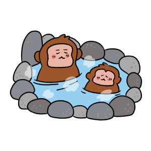 草津温泉で湯もみをしているイラスト - ONWAイラスト