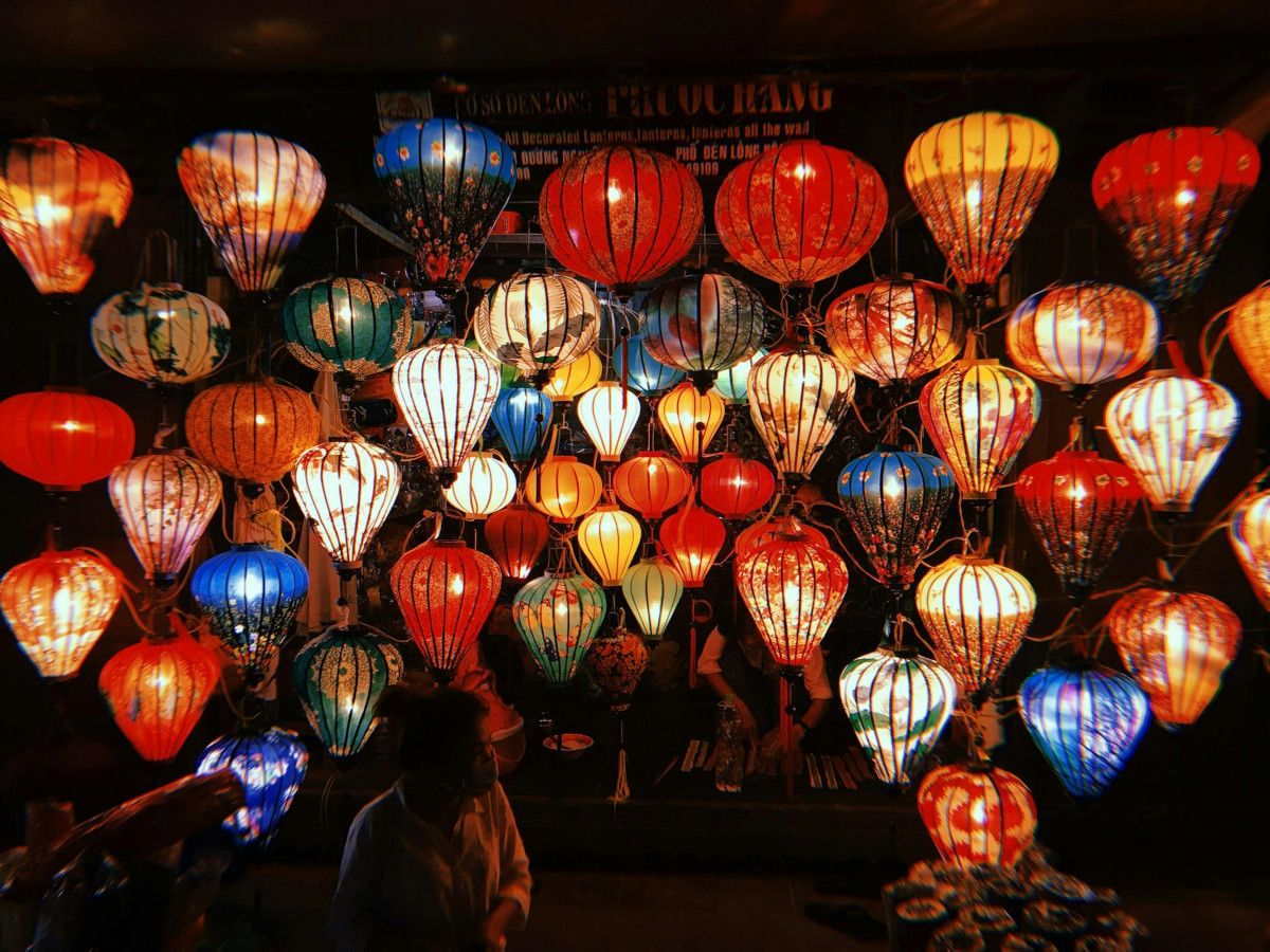 Amazon.co.jp: ベトナムお土産ショップセット 22cm ベトナムホイアン シルクランタン