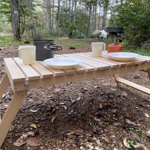 ウッドローテーブル自作 キャンプギアDIY ソロ～大人数まで自由自在のお洒落なテーブル作りNiceCamper