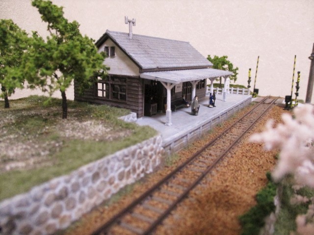 HOゲージ 田舎駅風景模型 値下げなしHOゲージ