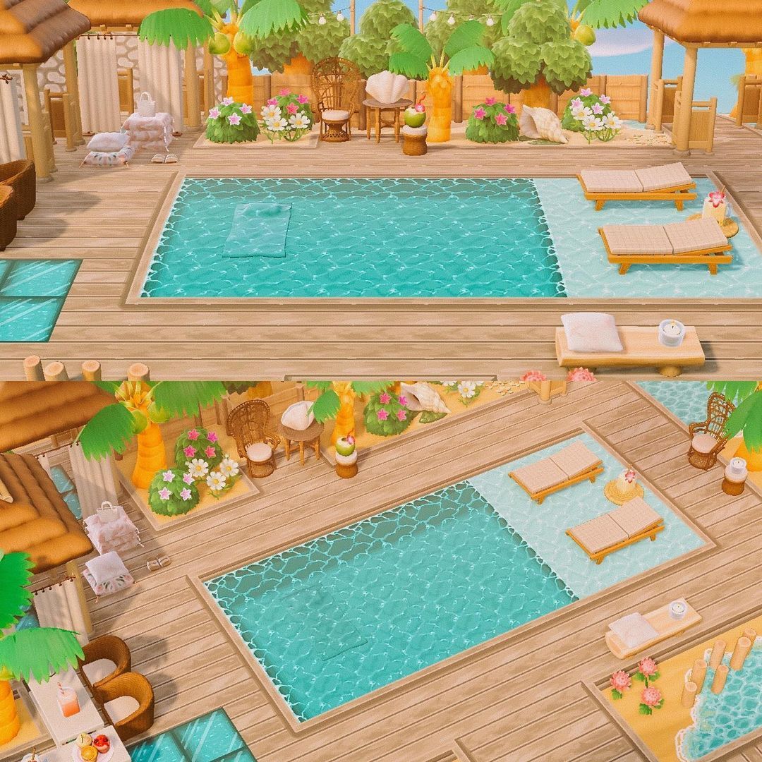 あつ森 おしゃれな砂浜の作り方！リゾート風のレイアウトやカフェ、釣り場などマイデザインを活用して可愛く作る！夢番地も更新 あつまれどうぶつの森島紹介ゲーム実況byころな