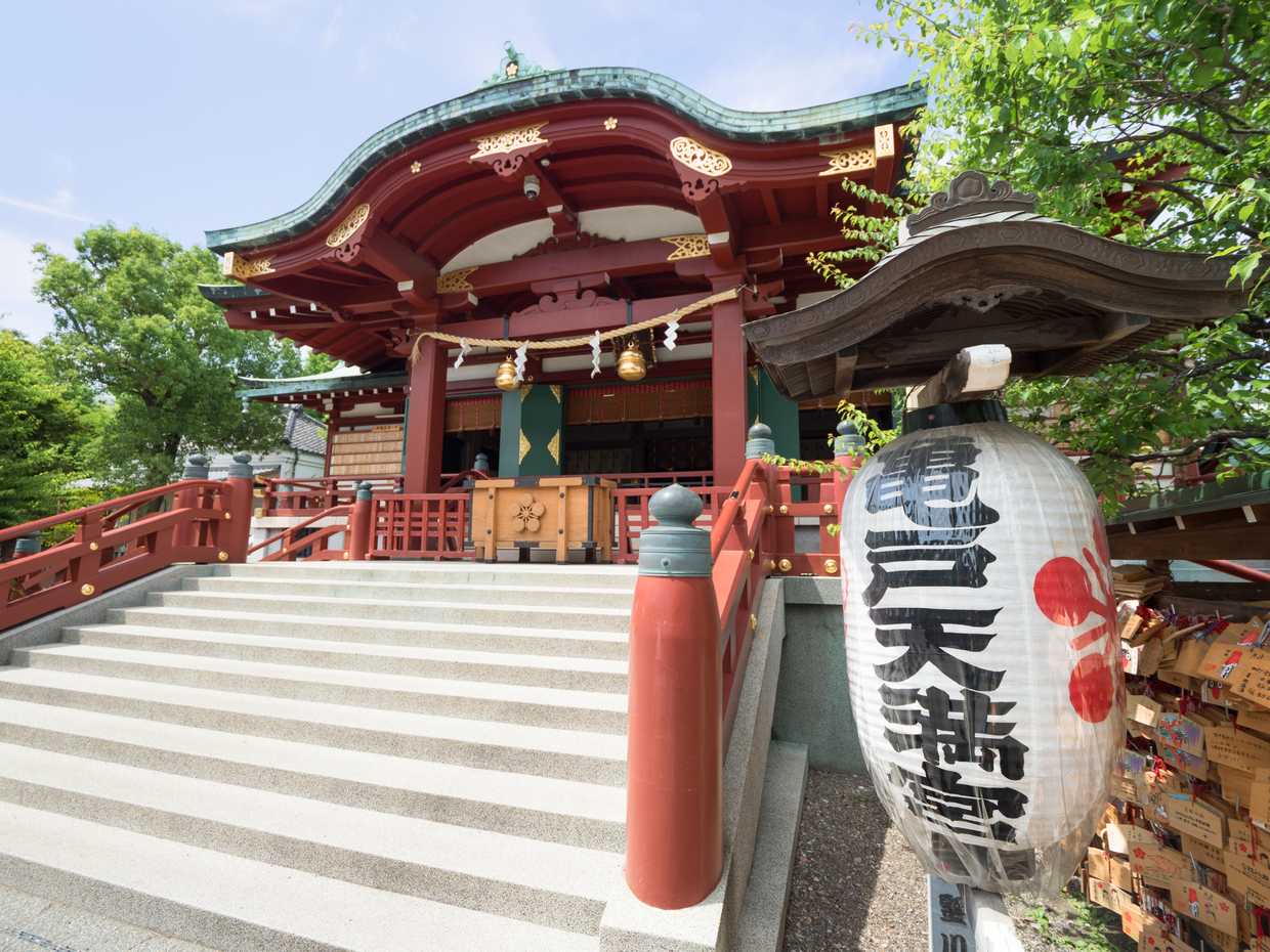 藤が咲き誇る亀戸天神社に多くの人が訪れています江東区