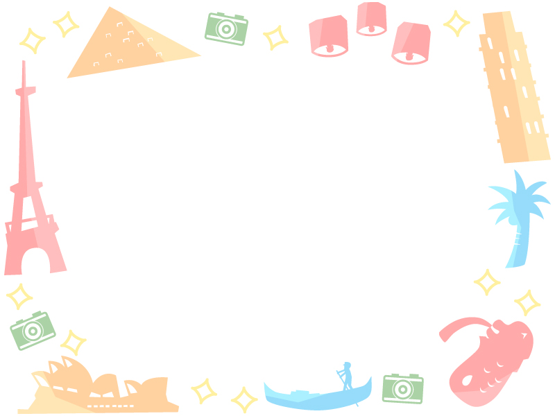 カラフルな旅行アイテムの水彩タッチ背景イラストのイラスト素材114453961- PIXTA