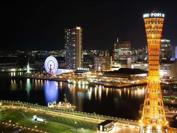 神戸ポートタワー 屋上デッキの夜景兵庫県神戸市中央区-こよなく夜景を愛する人へ