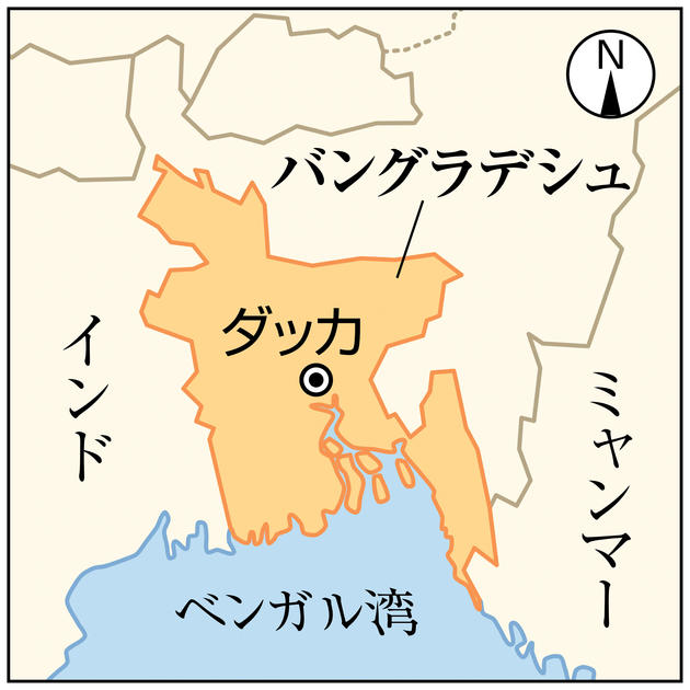 バングラデシュのフリー素材地図世界地図