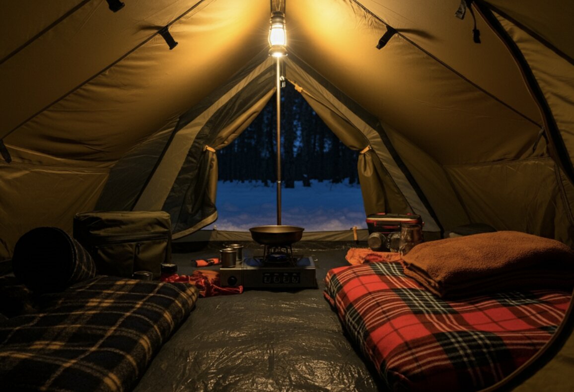 季節で使い分けるテントレイアウト春から冬までの事例 ファミリーキャンプの場合 しらキャンのキャンプブログ