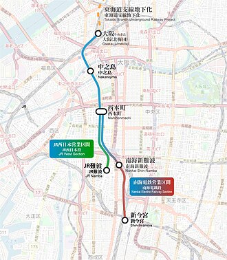 なにわ筋線 仮称 の路線図京阪大津線の復興研究所