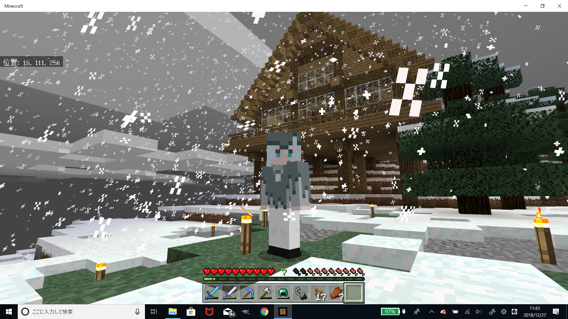 マイクラ建築 海辺のプライベートリゾートに木造モダンコテージを作ってみた