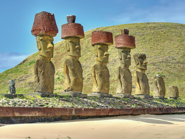 ラパヌイ、イースター島：モアイの眼下チリGot2Globe