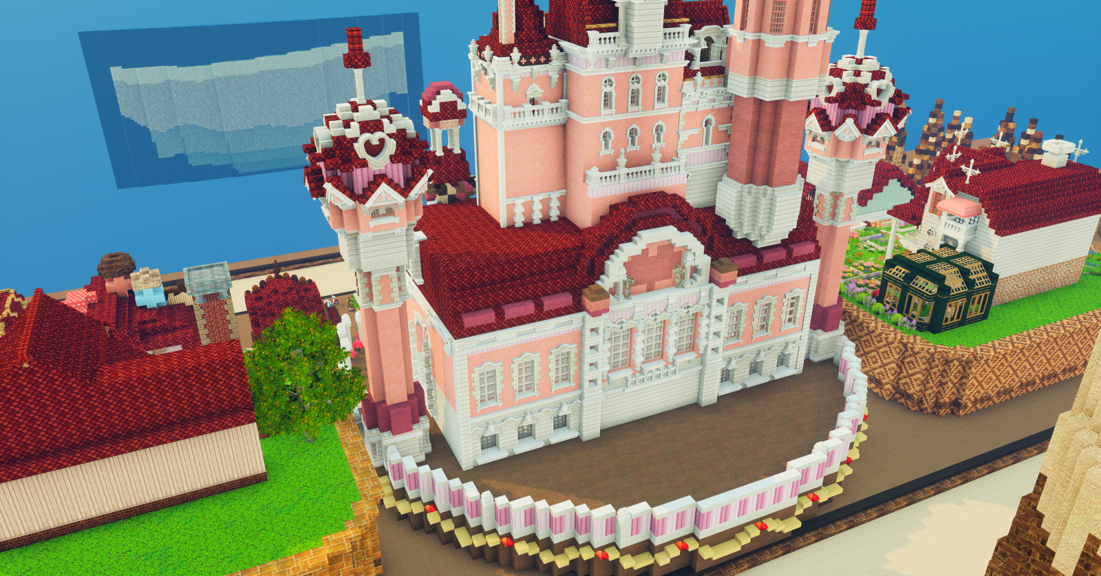 マインクラフト 大きなお城の作り方！シンデレラ城をモチーフにした見た目の建築！ – マインクラフト建築研究所！ 初心者にわかりやすく解説